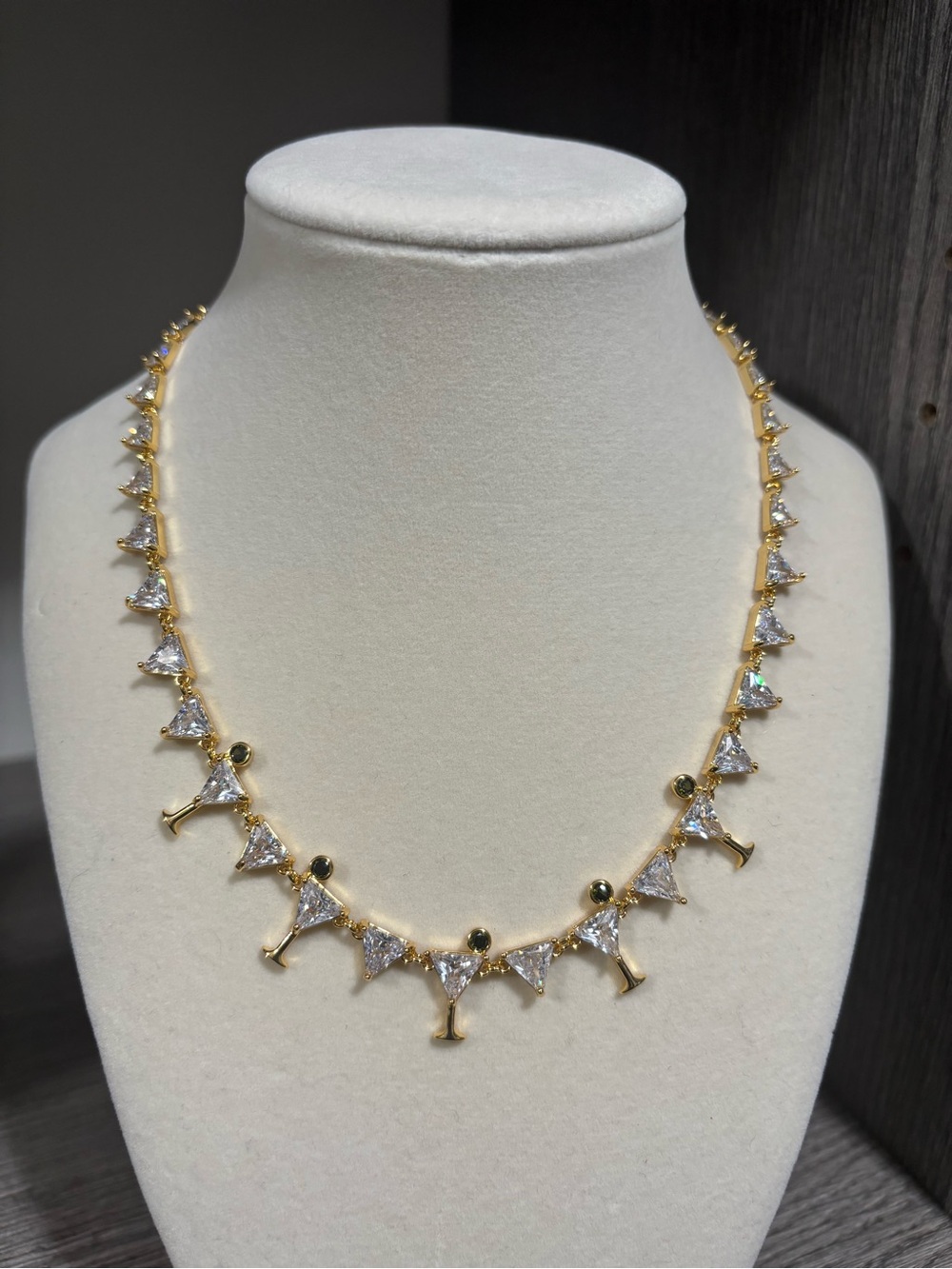 NWOT - Kate Spade NY Shaken Or Stirred Cubic Zirconia Martini Tennis Necklace